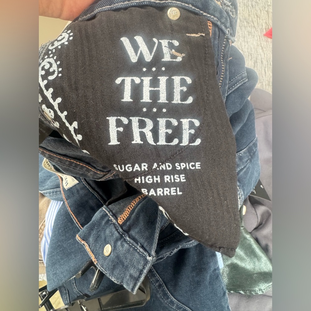 Free People We The Free Sugar & Spice Barrel Jeans Spooky Blue 26 - Picture 5 of 8